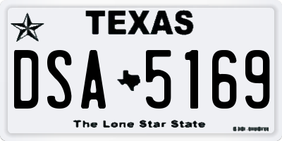 TX license plate DSA5169
