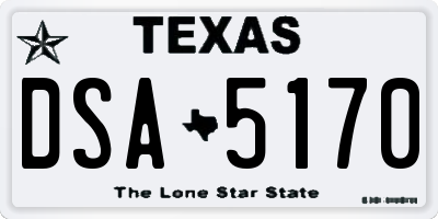 TX license plate DSA5170