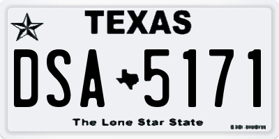 TX license plate DSA5171