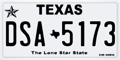 TX license plate DSA5173