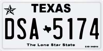 TX license plate DSA5174
