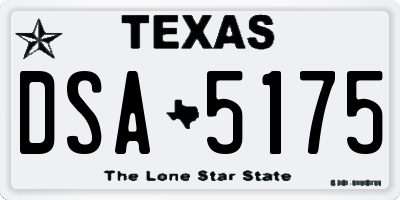 TX license plate DSA5175