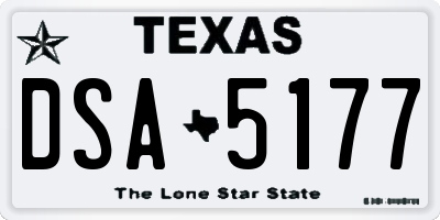 TX license plate DSA5177