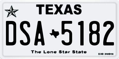 TX license plate DSA5182