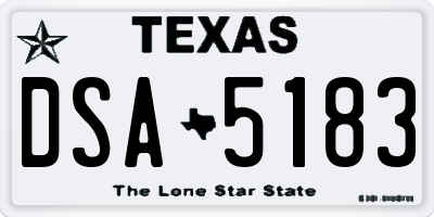TX license plate DSA5183
