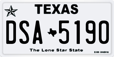 TX license plate DSA5190