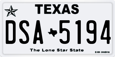 TX license plate DSA5194
