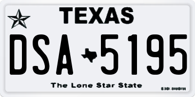 TX license plate DSA5195