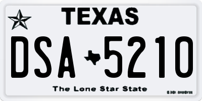 TX license plate DSA5210