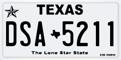 TX license plate DSA5211