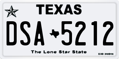 TX license plate DSA5212