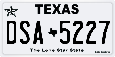 TX license plate DSA5227