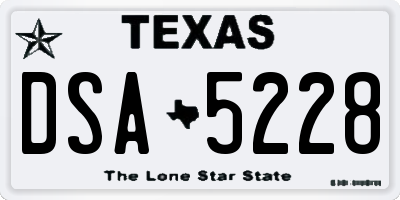 TX license plate DSA5228