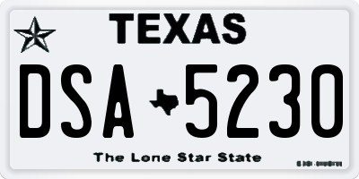 TX license plate DSA5230