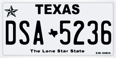 TX license plate DSA5236