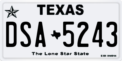 TX license plate DSA5243