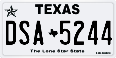 TX license plate DSA5244