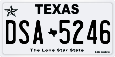TX license plate DSA5246