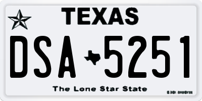 TX license plate DSA5251