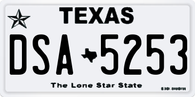 TX license plate DSA5253