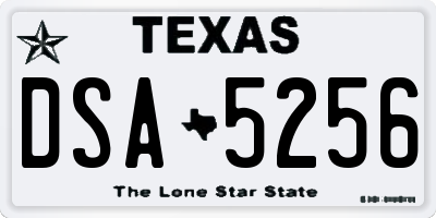 TX license plate DSA5256