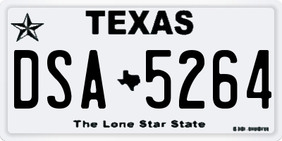 TX license plate DSA5264
