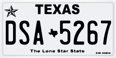 TX license plate DSA5267