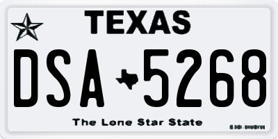 TX license plate DSA5268