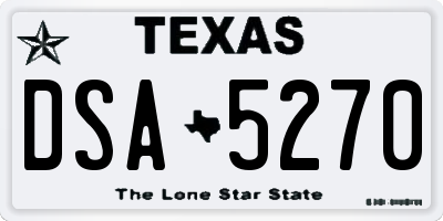 TX license plate DSA5270