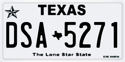 TX license plate DSA5271
