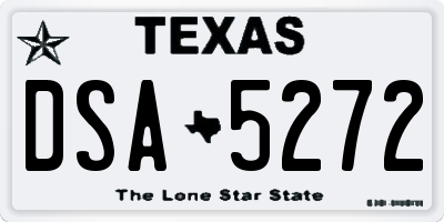 TX license plate DSA5272