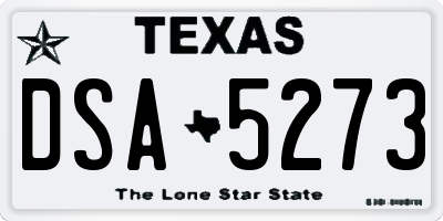 TX license plate DSA5273