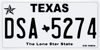 TX license plate DSA5274