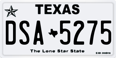 TX license plate DSA5275