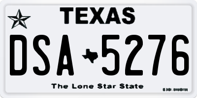 TX license plate DSA5276