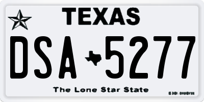TX license plate DSA5277