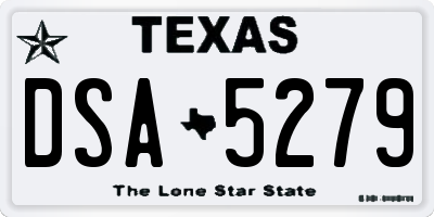 TX license plate DSA5279