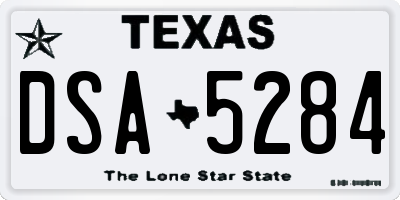 TX license plate DSA5284