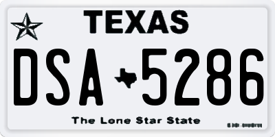 TX license plate DSA5286