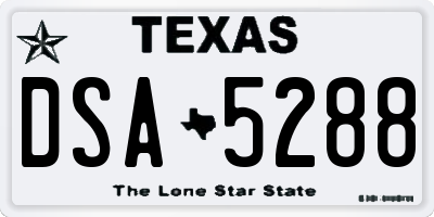 TX license plate DSA5288