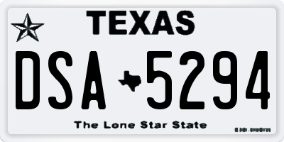 TX license plate DSA5294