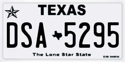 TX license plate DSA5295