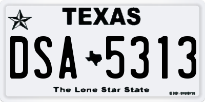 TX license plate DSA5313