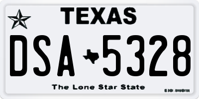 TX license plate DSA5328