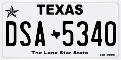TX license plate DSA5340