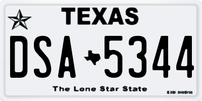 TX license plate DSA5344