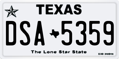 TX license plate DSA5359