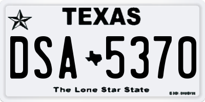 TX license plate DSA5370