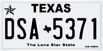 TX license plate DSA5371