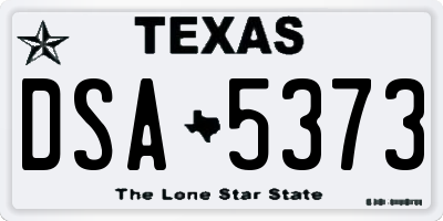 TX license plate DSA5373